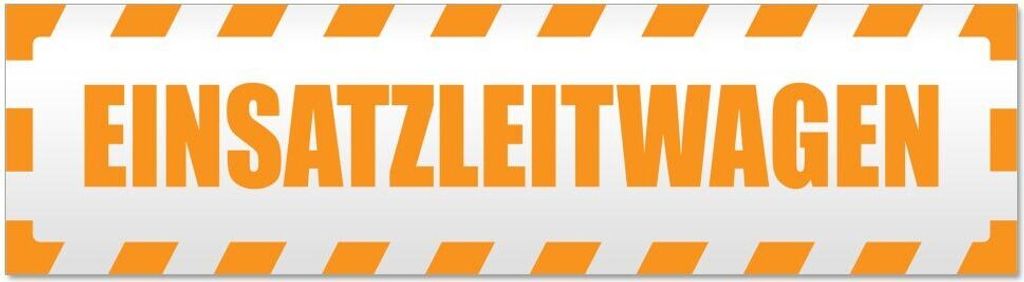 Kiwistar - Autoaufkleber - Orange - 60 x 16 cm - Einsatzleitwagen gestreift - Hinweis Aufkleber Sticker für Auto, Kfz, Fahrrad, PKW, LKW