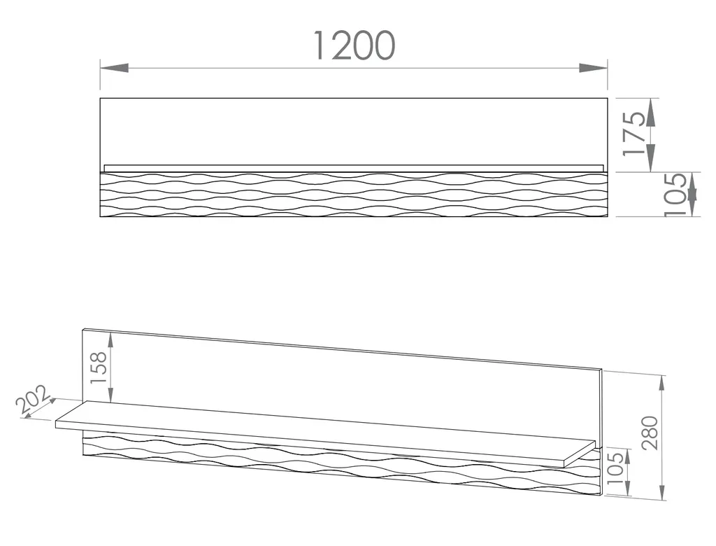 Étagère murale en bois blanc DERIKA - Rangement mural design en pin - 4