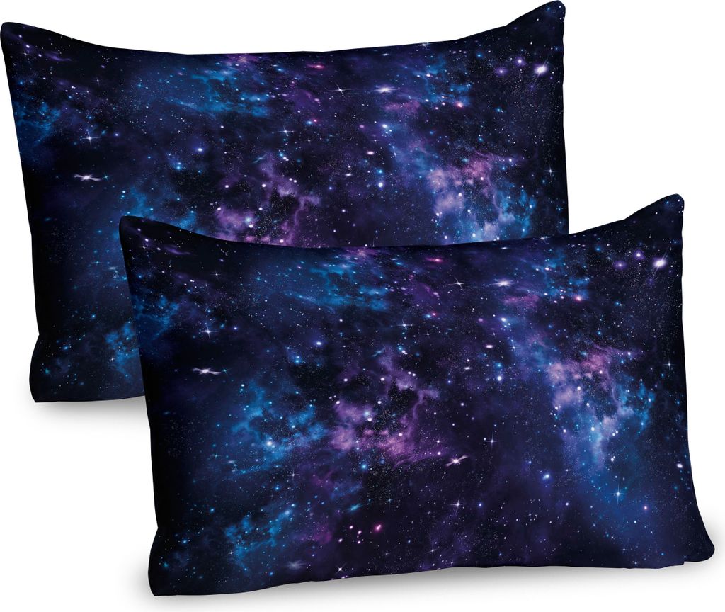 ABAKUHAUS Platz Kissenbezug Packung mit 2, Mystischer Himmel mit Stern-Stern-Kosmos-Nebelfleck-himmlischer Landschafts-Grafik, Dekorativer Gedruckt...