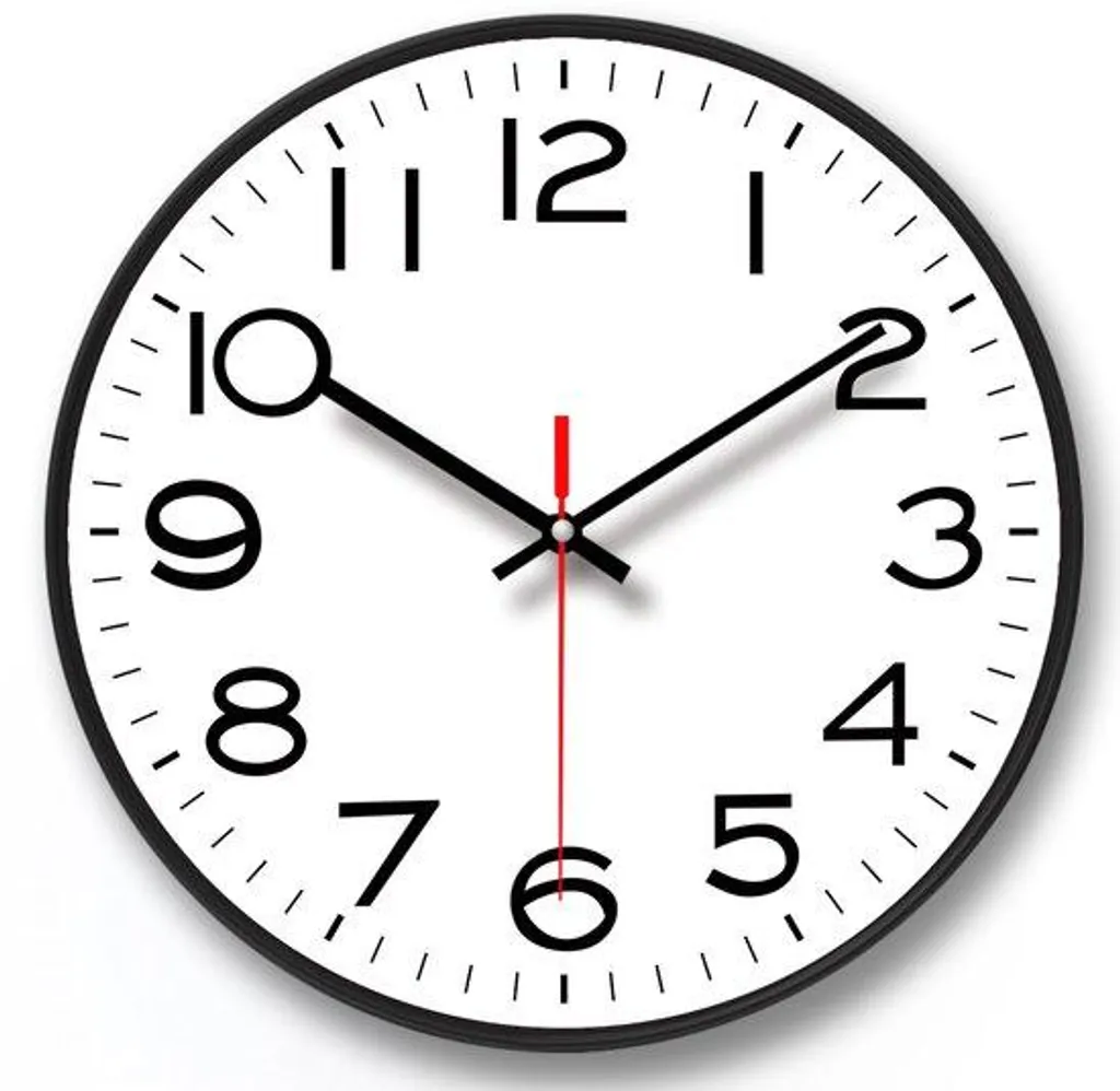 Horloge de Cuisine Moderne 35cm Noire - Silencieuse et Cadran Verre