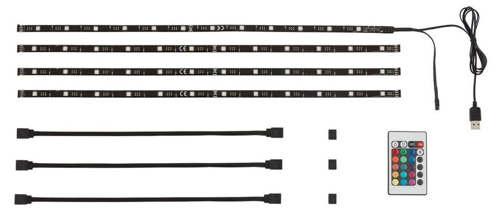 LED Stripe TV Beleuchtung RGB 2m 2,5W dimmbar Fernbedienung Immagine del prodotto 