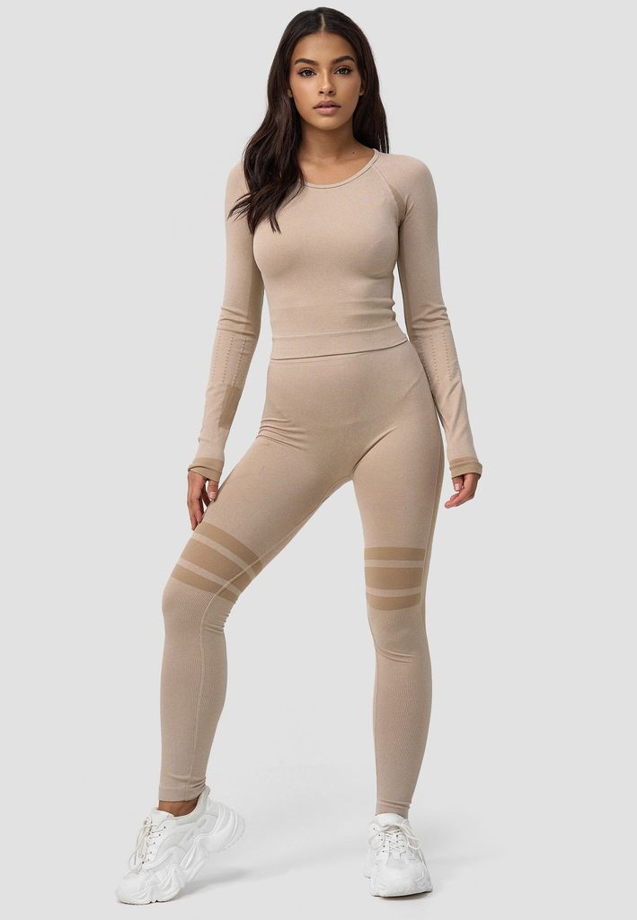 2-teiliger Yoga Trainingsanzug Damen - Langarm Oberteil & Weite Hose