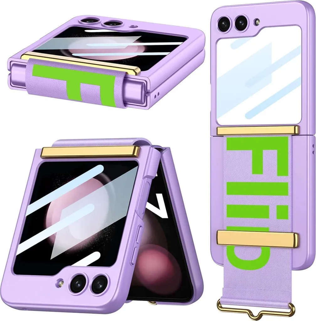 Cover Viola con Cinturino per Samsung Z Flip 6: Protettiva e Sottile