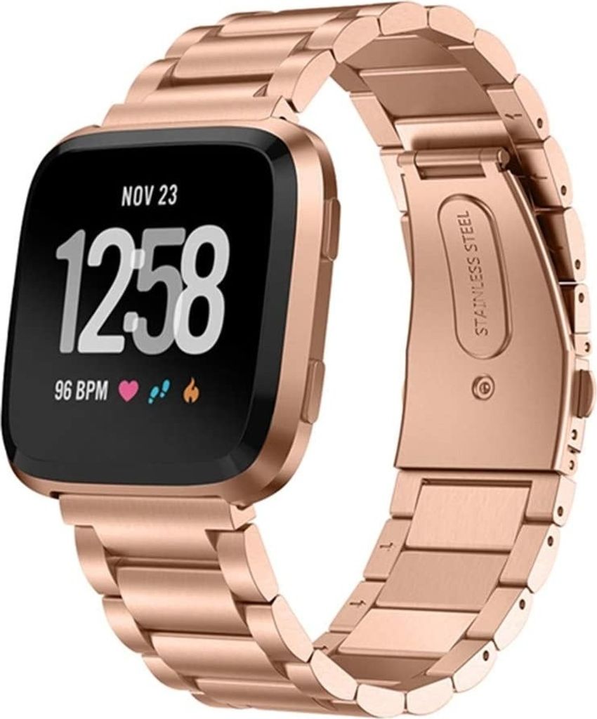 Strap-it Fitbit Versa / Versa 2 Gliederamband (Roségold) Produktbild 