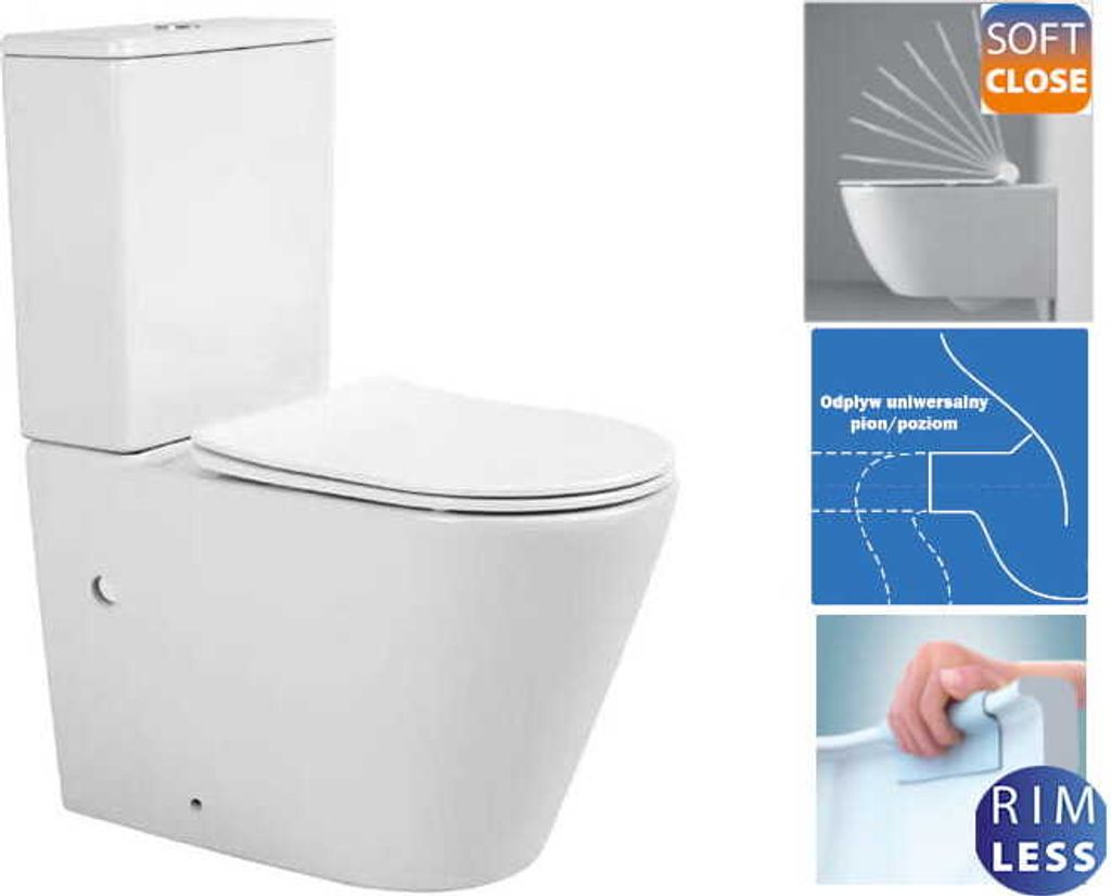 Domotechnika | Kompakt Wc Premium - 815X385X630 Mm - Biały Zdjęcie produktu 