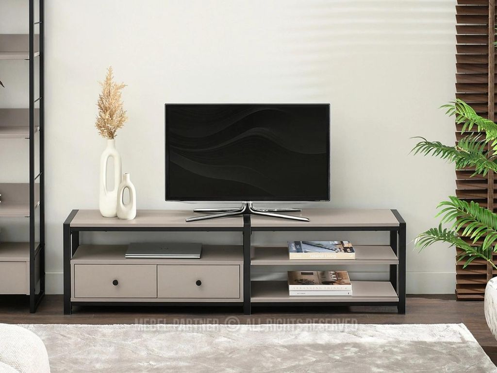TV-Ständer ROMER – beige/schwarz