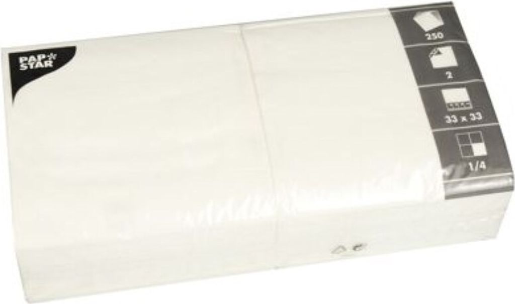 Serviettes à déjeuner PAPSTAR 330 x 330 mm 2 plis blanc 250 Image du produit 