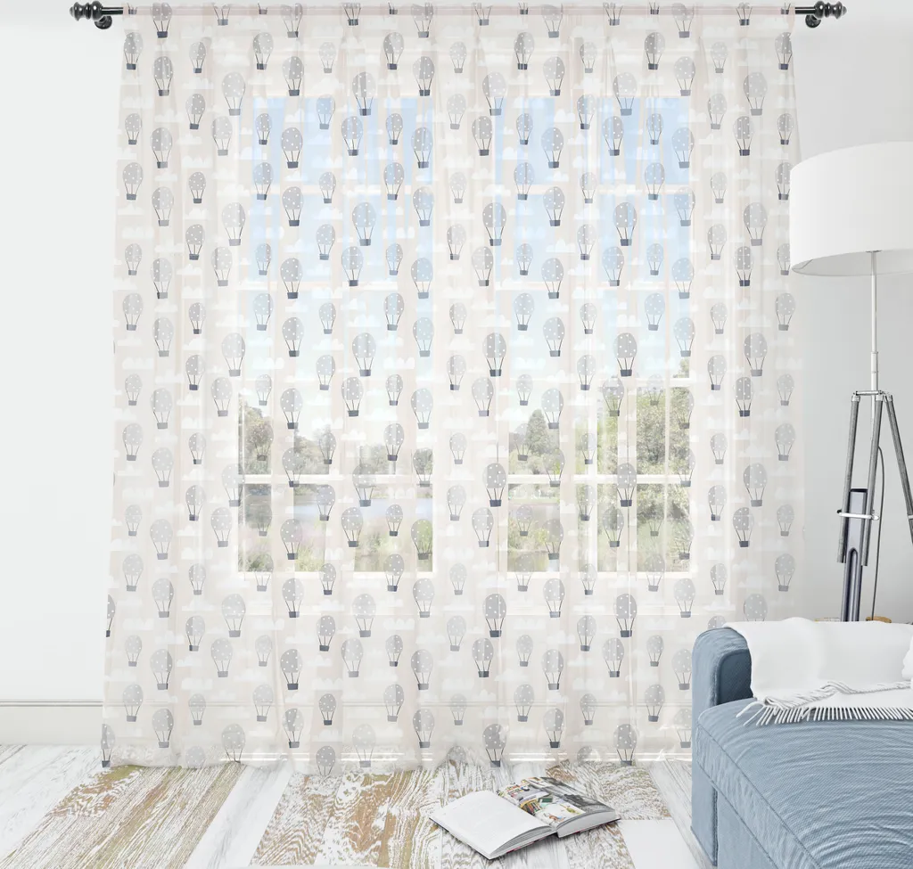 Grande Tapisserie Murale Satinée pour Chambre Enfant Motif Nuages Gris