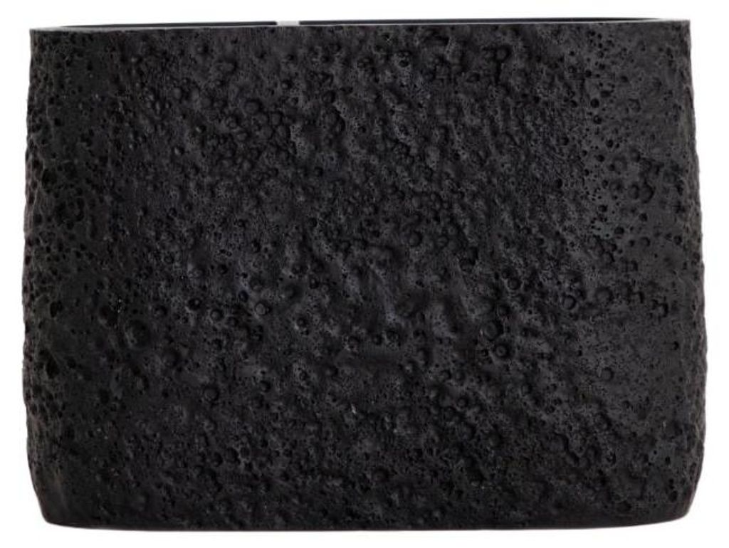 HOMLA VOLCANO Badezimmerbecher schwarz 13x6,5x10 cm