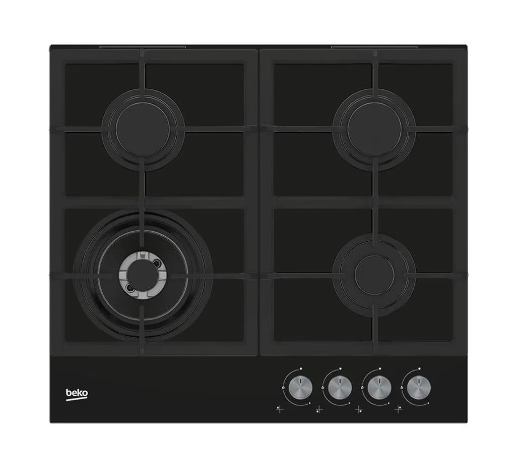Plaque gaz Beko HILW64225S - Grilles fonte et sécurité thermocouple