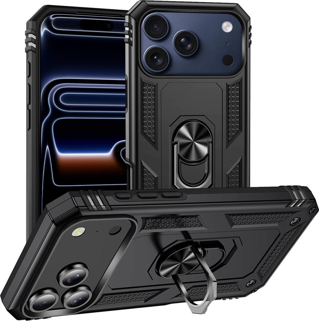 Armor Shield Handyhülle für Apple iPhone 17 Pro Hülle Ultra Hybrid Case Schutzhülle, Schwarz