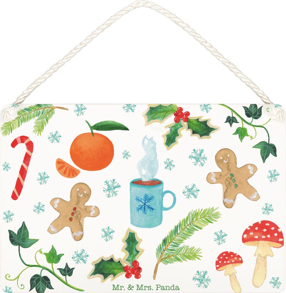 Mr. & Mrs. Panda Schild Winter DIN A4 - Geschenk, Produktbild 