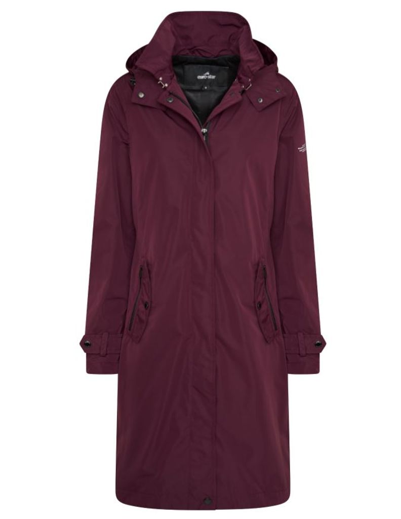 Euro-Star Damen Long Jacket ESChiara langer Mantel dark berry wasserdicht, Größe:XS