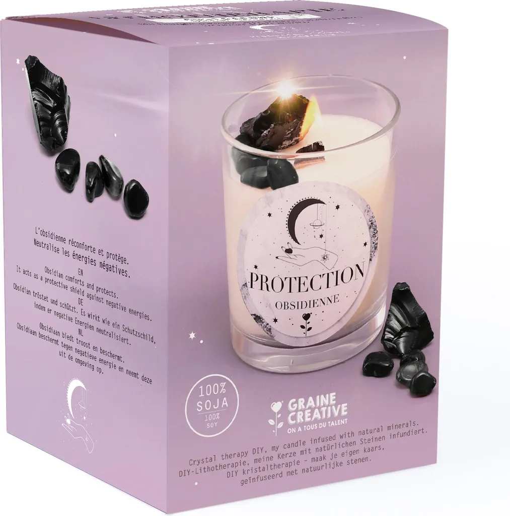 Kit de Fabrication Bougie Artisanale et Pierres Précieuses Obsidienne