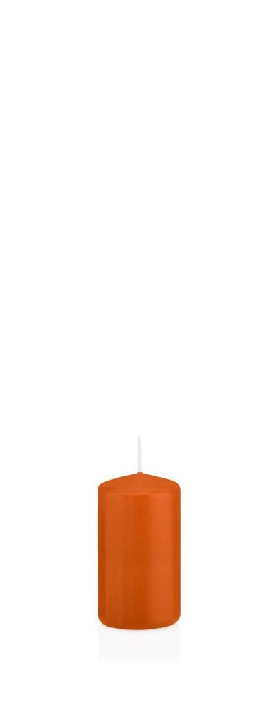 INNA-Glas Wachskerze Maeva, orange, 10cm, Ø 5cm, 23h - Germany - Stumpenkerze - Windlicht Kerze