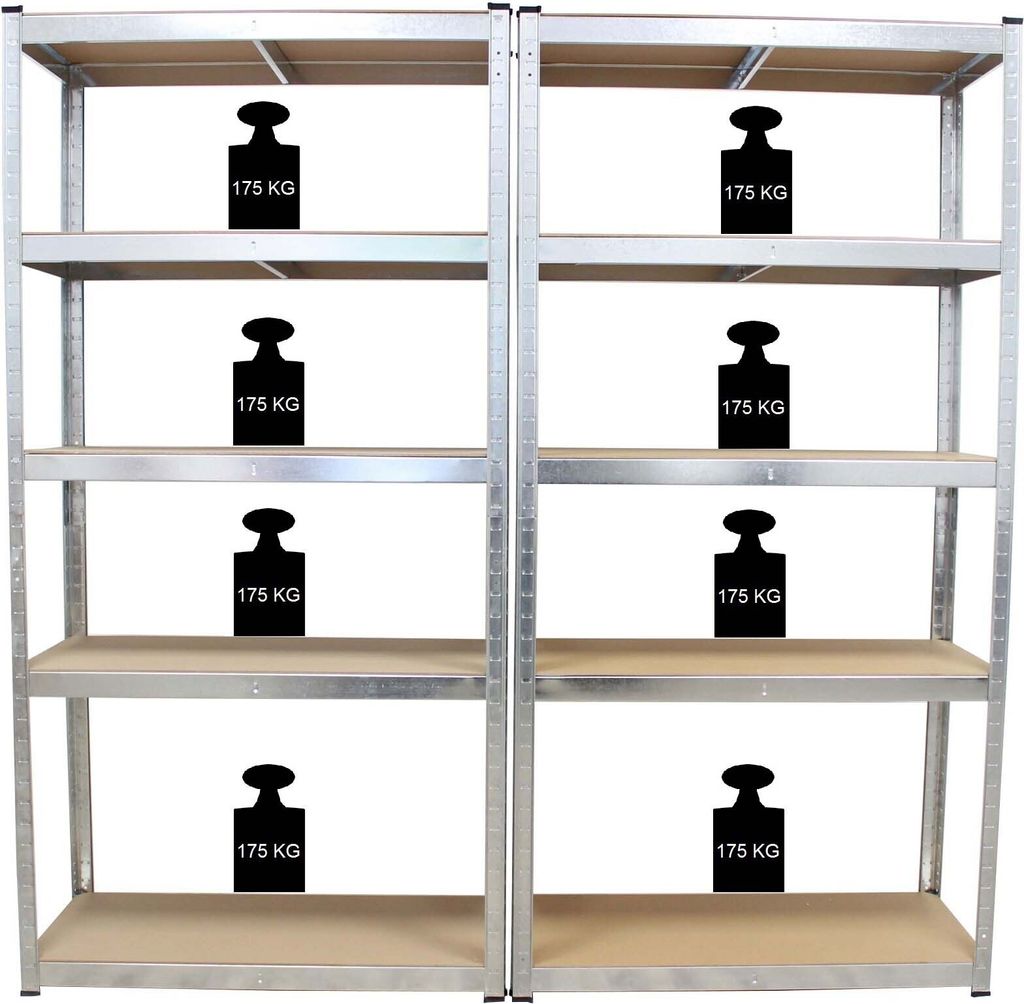 2x Schwerlastregal 180x90x40 cm 875 kg mit 5 Böden je Regal Produktbild 3