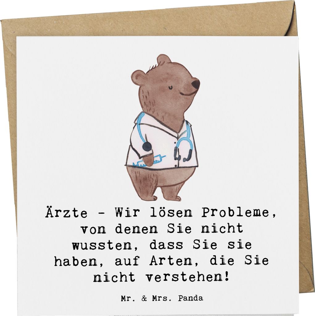 Mr. & Mrs. Panda Grußkarte Arzt Probleme Lösen - Weiß - Produktbild 