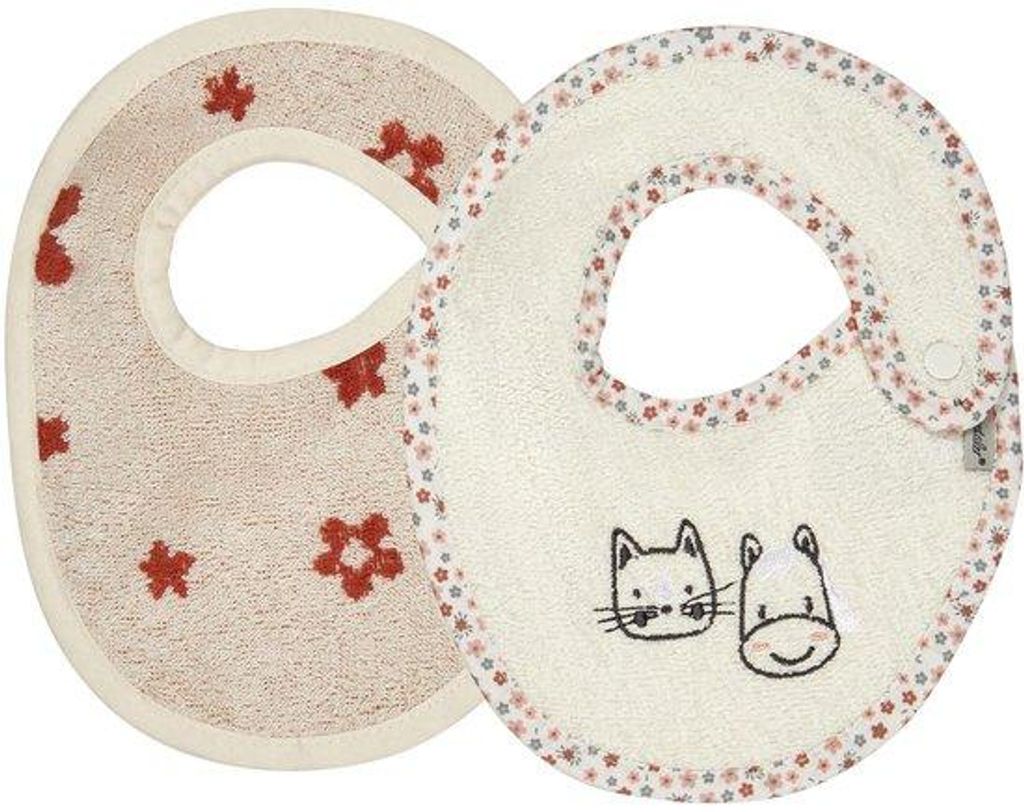 Landwirtschaftliche Schürzen 2er-Pack - Blumen-Jacquard-Schürzen - Schürzen aus atmungsaktivem Baumwollstoff mit Schnellverschluss, ecru