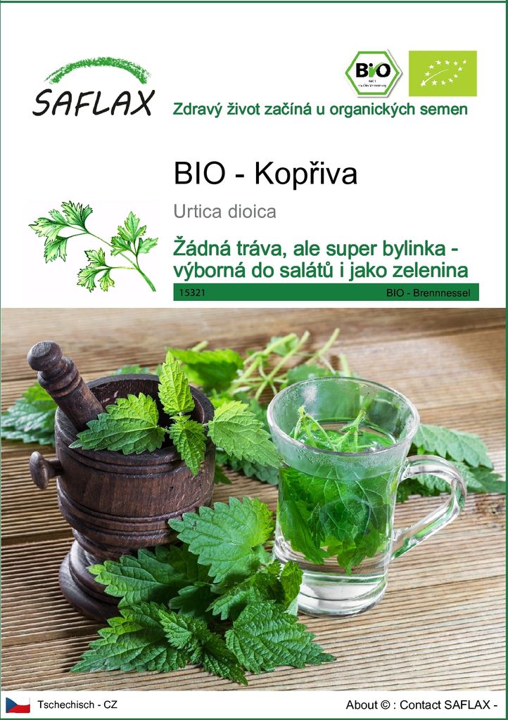 SAFLAX - BIO - Kopřiva - Urtica dioica - 2000 Semena Obrázek produktu 
