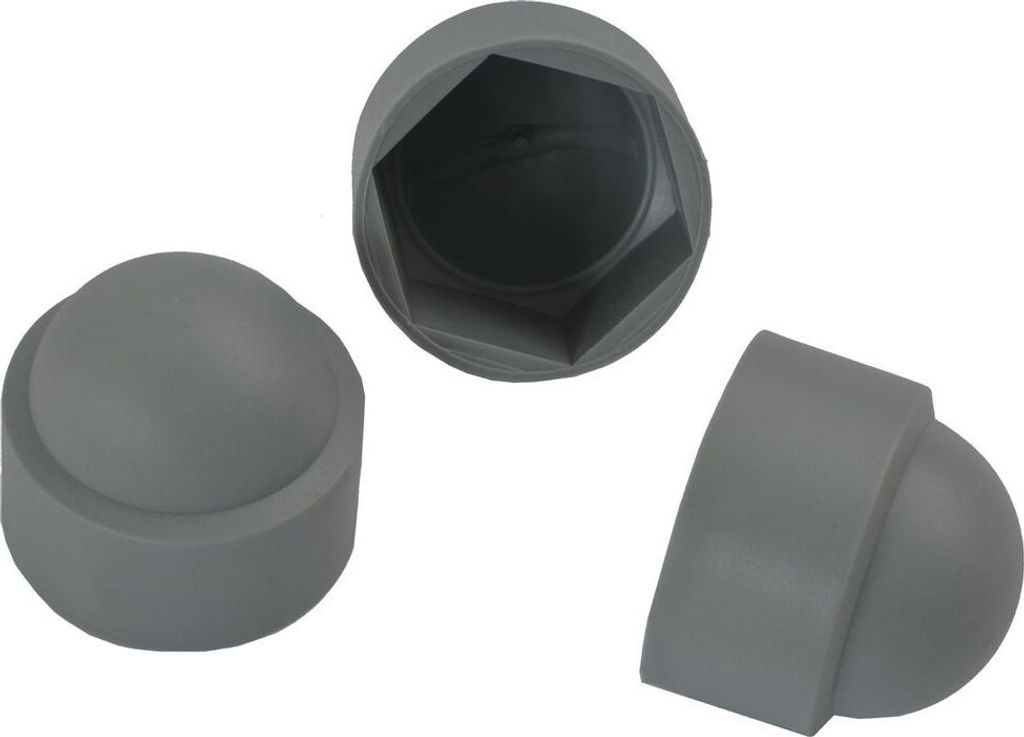 100 Stück Sechskant Schutzkappe M10 - Schlüsselweite 17mm, Farbe grau - Abdeckkappe