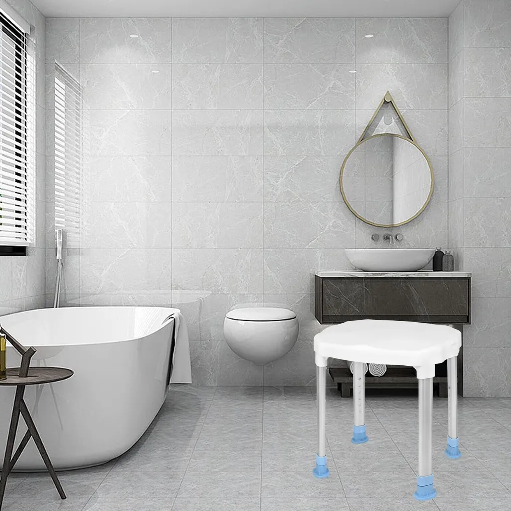 Aide à la douche sécurisée : tabouret stable pour personnes âgées blanc - 9