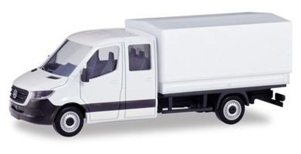 Herpa Minikit MB Sprinter '18 DK Pritsche Plane weiß 013499