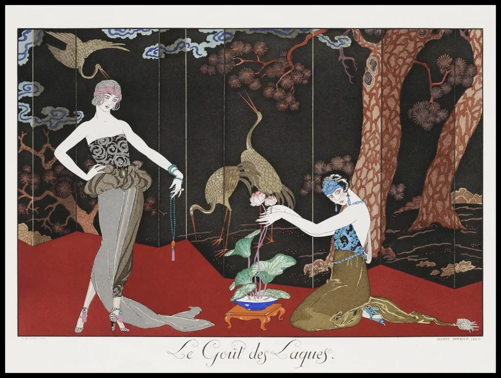 Arredamento Art Déco: Poster George Barbier Le Gout des Laques 100x75