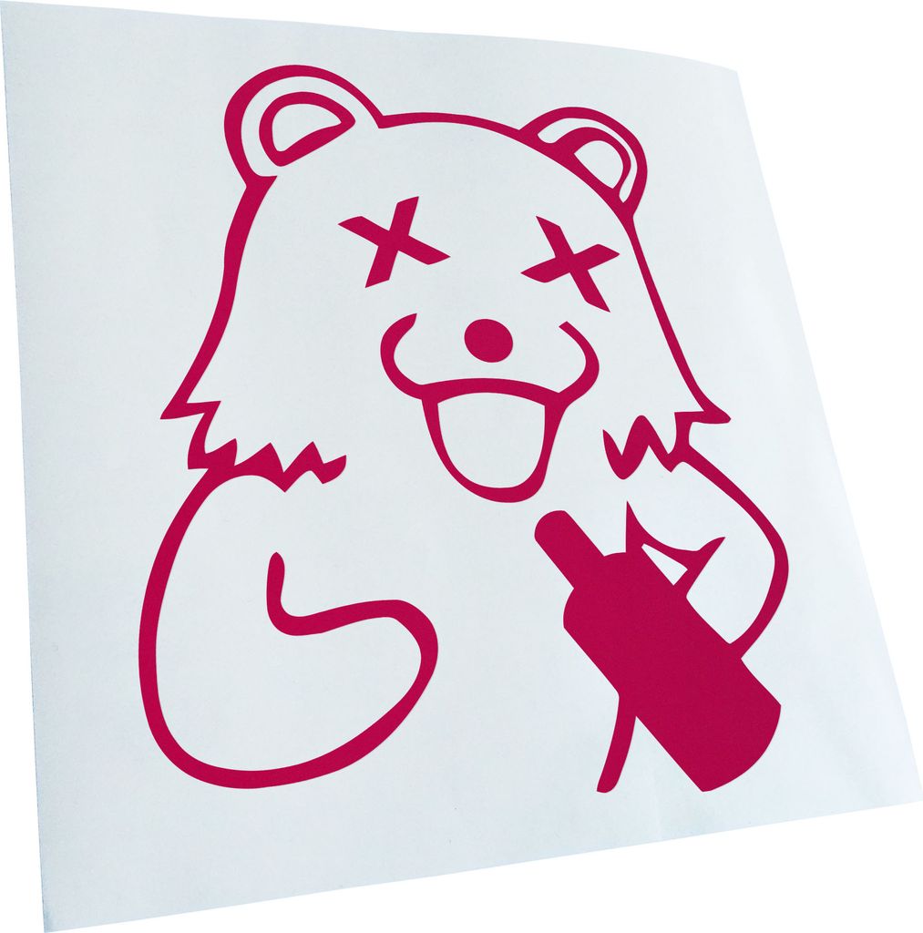 Kiwistar - Autoaufkleber - pink - 30 x 33 cm - Pedobär Trinker - Heckscheibenaufkleber - Aufkleber für Auto Kfz Fahrrad, LKW, Truck Mofa