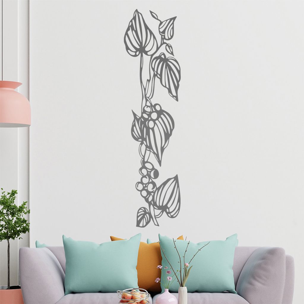 Blumen - Ranken Wandtattoo in 6 Größen - Wandaufkleber Wall Sticker - Dekoration, Küche, Wohnzimmer, Schlafzimmer, Badezimmer