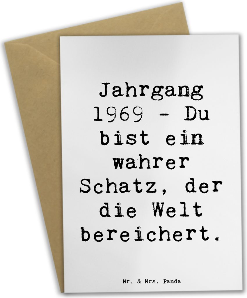 Mr. & Mrs. Panda Klappkarte Spruch 1969 Geburtstag Schatz - Weiß - Geschenk, feiern, Jubiläum, vatertagskarte, genesungskarte, hochzeitskarten, W...