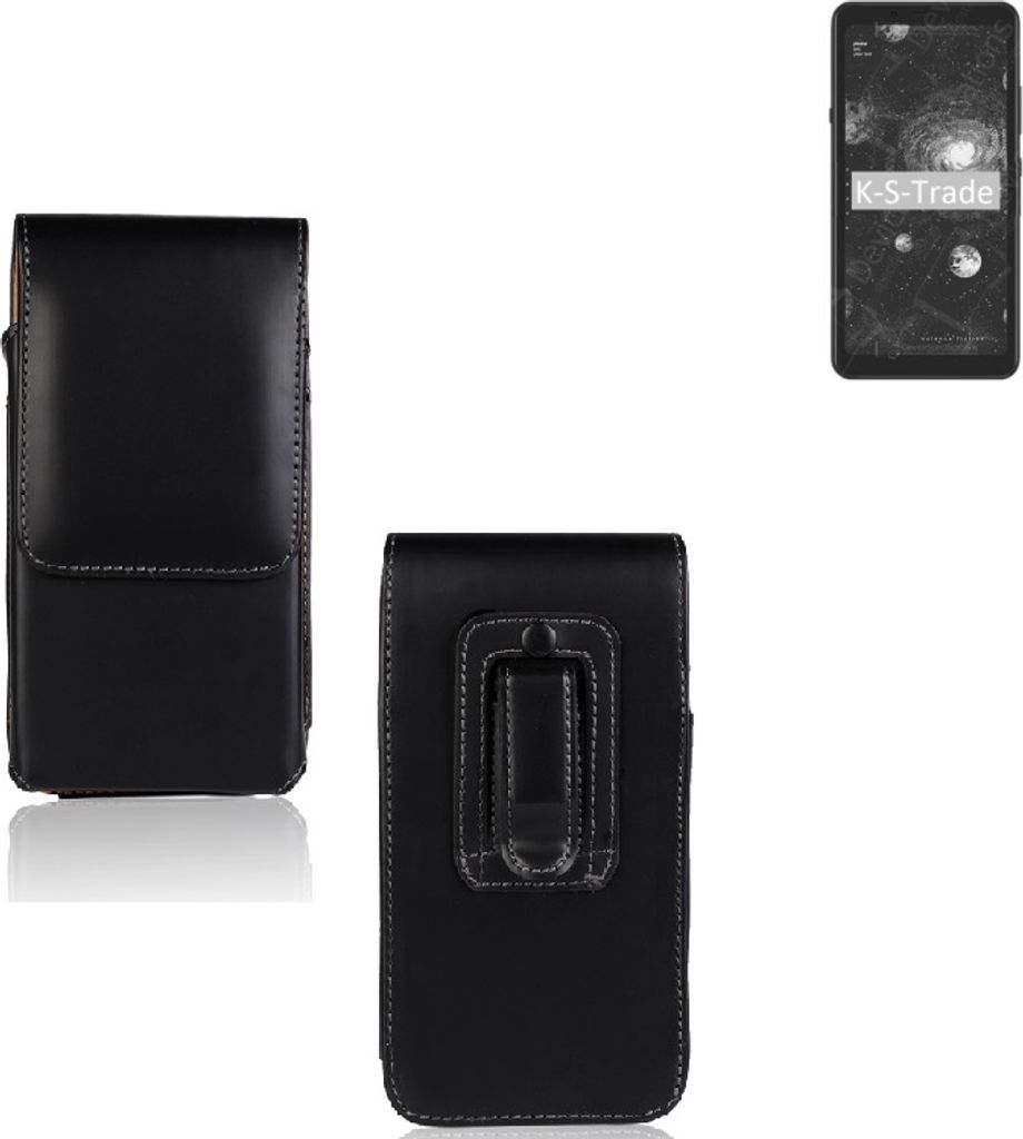 K-S-Trade Gürteltasche für HiSense A5 Pro Schutz Hülle Handy Hülle mit Magnetverschluss Holster in schwarz