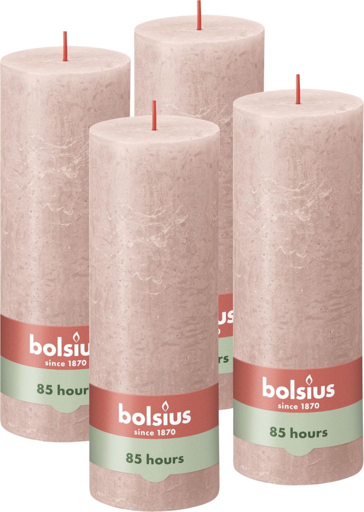Bolsius Bolsius Stompkaarsen Shine 4 st rustiek 190x68 mm Immagine del prodotto 