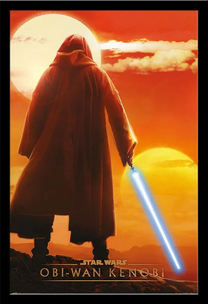 Décoration Murale Star Wars Kenobi Twin Suns Encadrée sous Vitre 61x91cm