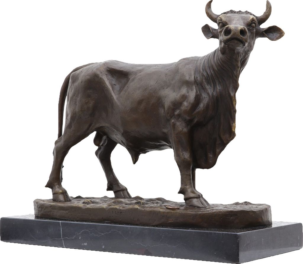 Bronzeskulptur Bulle Ochse Kuh Stier Antik-Stil Bronze Figur Statue 35cm