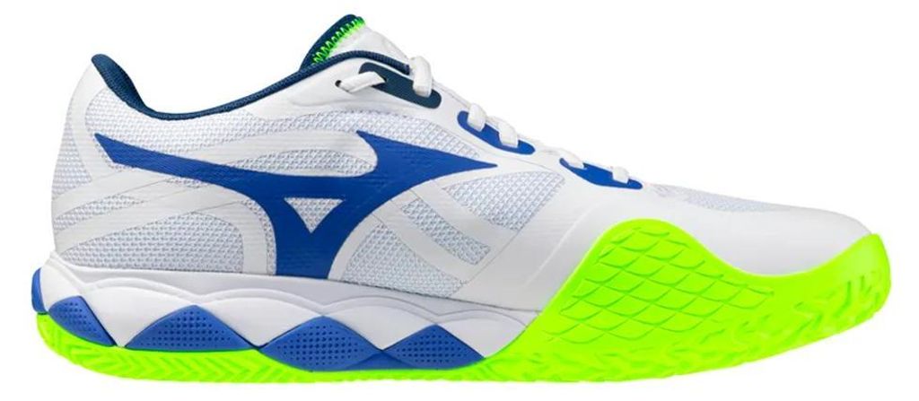 Mizuno Wave Enforce Tour 2 Cc – Weiß/Strahlendes Blau/Blitzgelb, Größe: 8,5