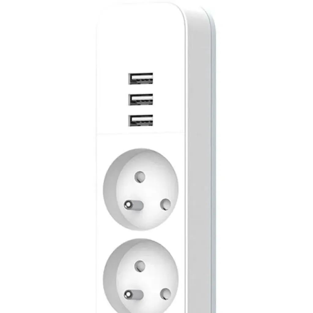 Multipresa Smart 4 Prese + 3 USB-A Cavo 1,5m 3G1.5 Design Moderno