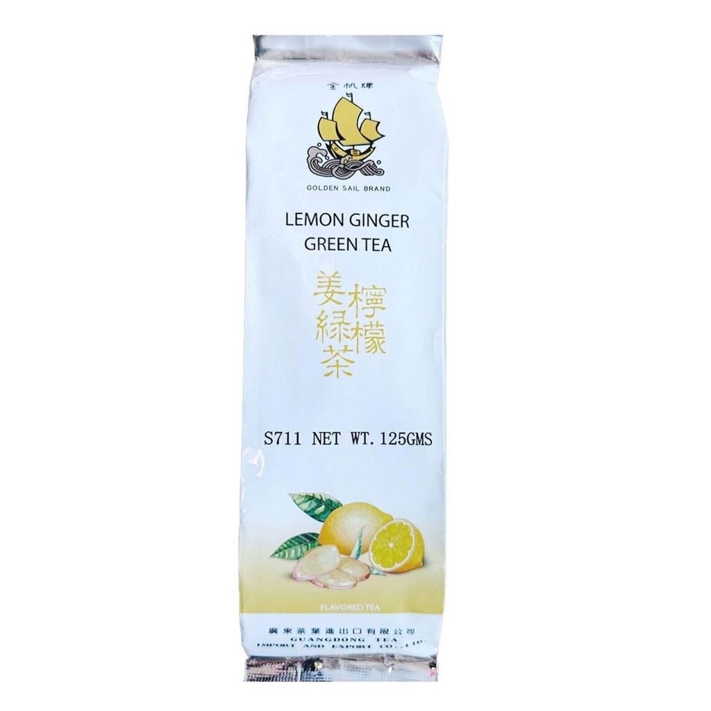 125g Grüner Tee mit Zitronen Ingwer Aroma Golden Sail Brand Lemon Ginger Green Tea