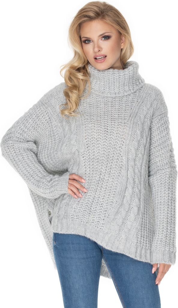 PeeKaBoo Frauen frei Übergröße Poncho Tamas hellgrau universell