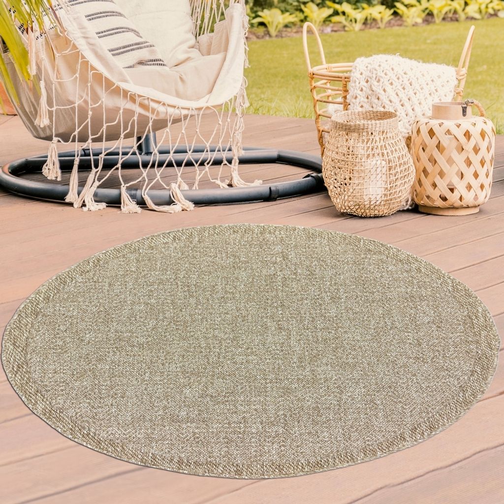 In- & Outdoorteppich in natürlichem Style Größe - 120 cm Rund