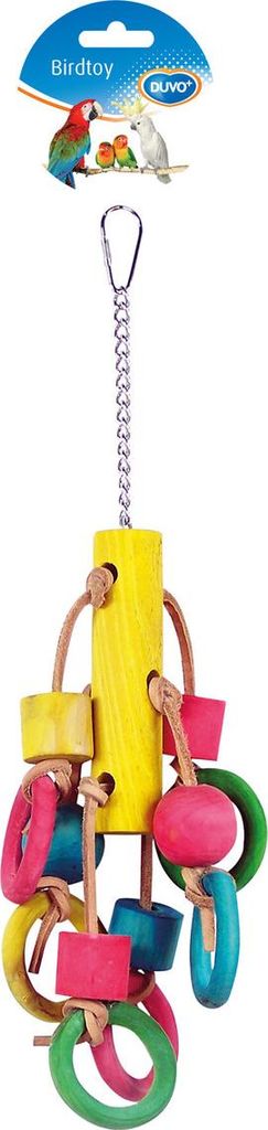 Duvo+ Vogelspielzeug mit Holzringen & Klötzen