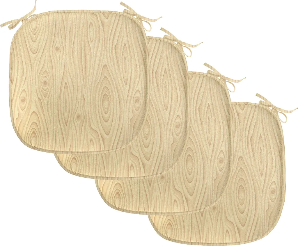 Set de 4 coussins de siège pour salle à manger imperméable beige 40cm