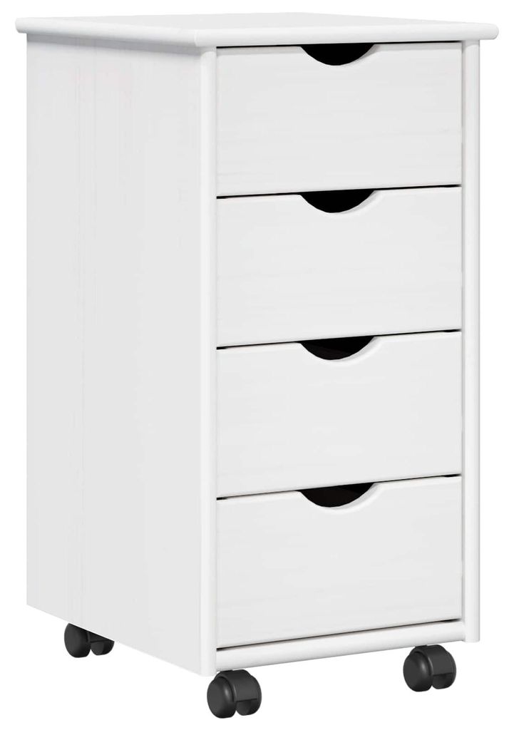 vidaXL Mobile su ruote Bianco 34 x 39 x 65,5 cm Legno Immagine del prodotto 
