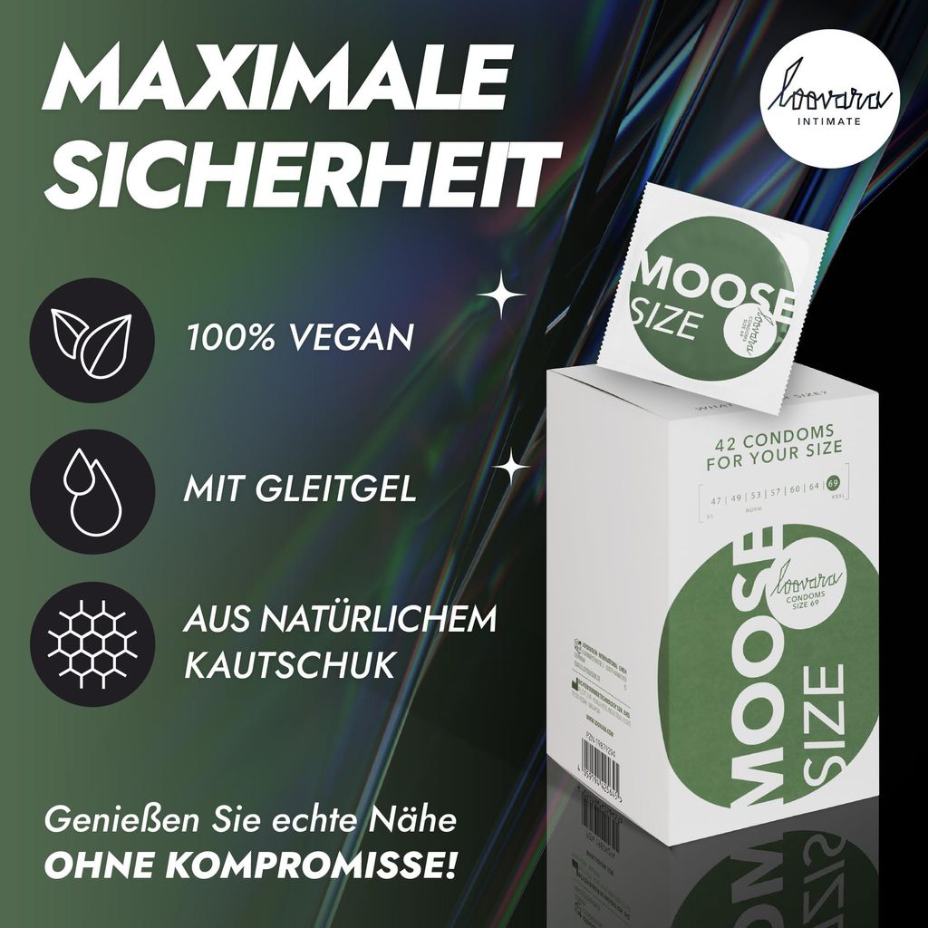 Loovara Kondome MOOSE mit Gleitmittel 42 Stück