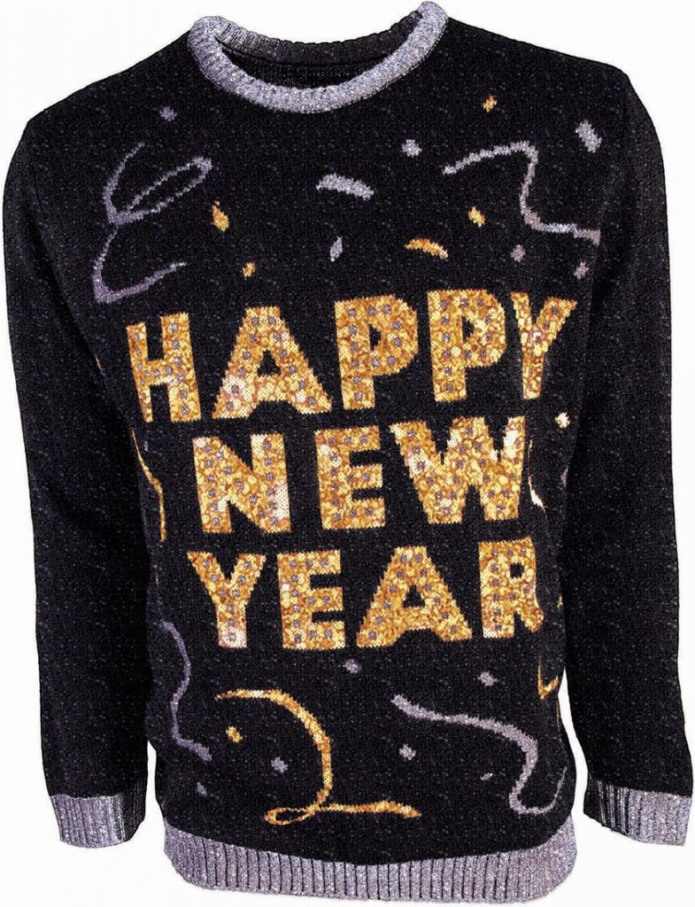 Happy New Year Pullover für Silvester Größe: L