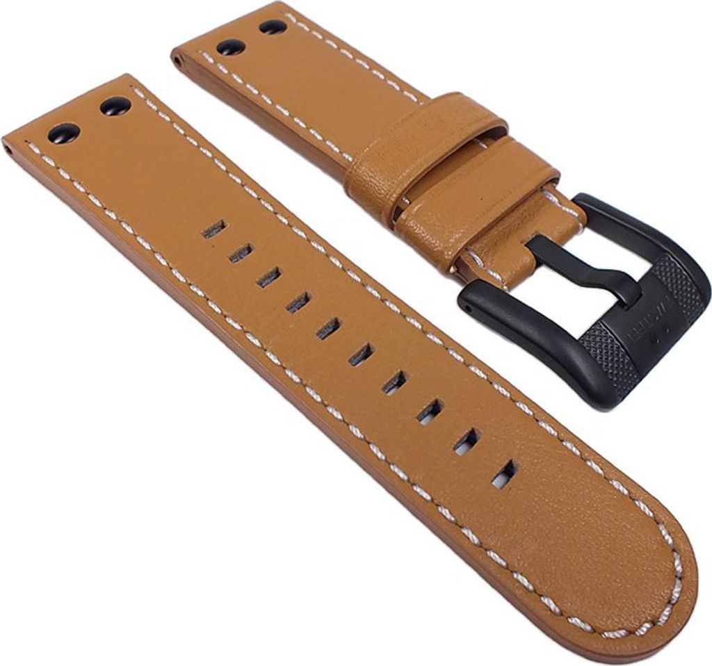 TW STEEL Ersatzband Uhrenarmband Leder 24mm Blassbraun für TW203 TW66
