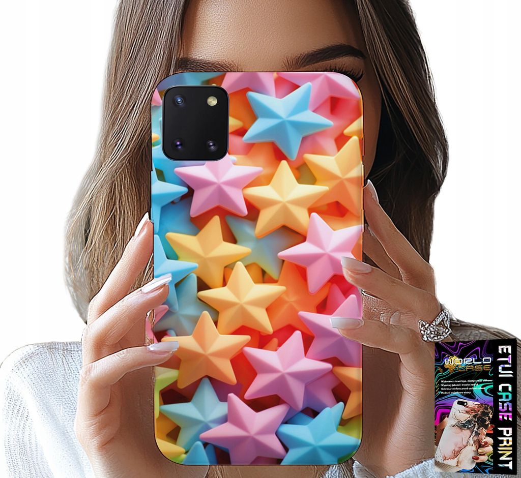 Etui Für Samsung Galaxy A81 - Farbige Sterne + Folie