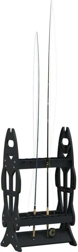 Support de rangement canne à pêche pour 16 unités - Rack noir compact - 4