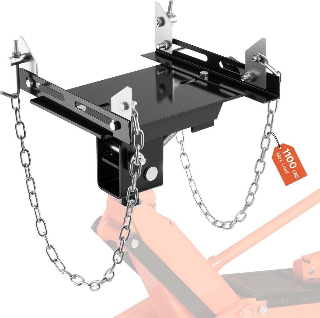 Getriebeheber-Adapter - Aufsatz-Tablett für Wagenheber - 500 kg Tragkraft - Hochfester Stahl - Mit abnehmbarer Sattelwelle Ø 3,05 cm - Für Garag...