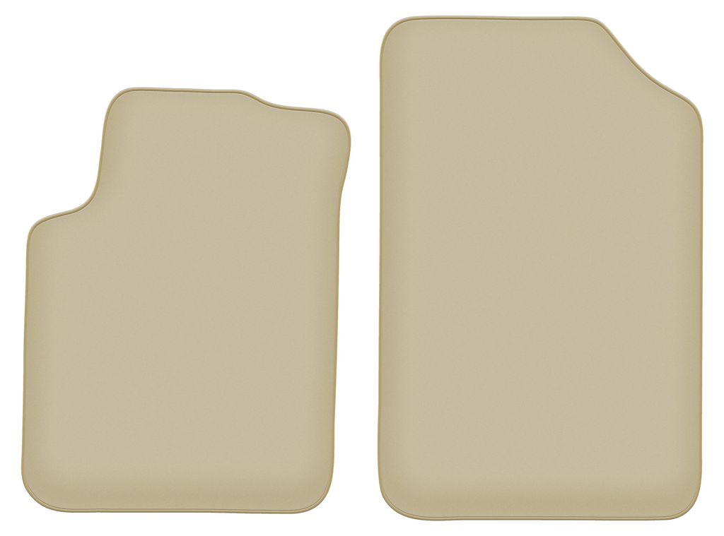 Velours-Fußmatten Vorne PREMIUM beige passend für Citroen C3 I (2002-2009, Schrägheck) – mit Befestigungen – passgenau