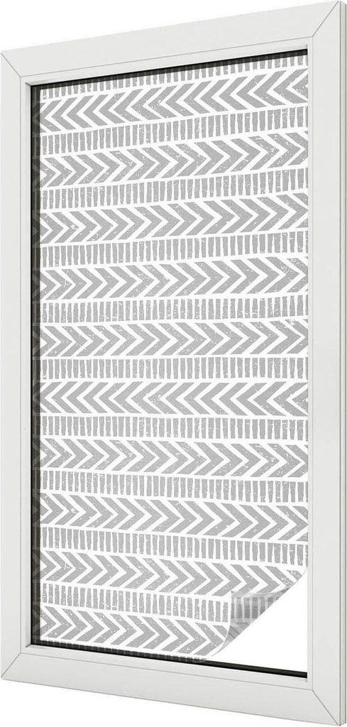 Buntglas Fensterfolie – 100x100 cm – Stained-Glass Design – blickdichte dekorative Sichtschutzfolie – selbstklebend, UV-Schutz – Geometri...
